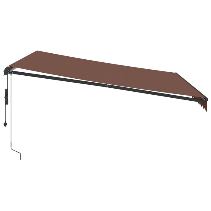 Automatisk uttrekkbar markise med LED brun 400x300 cm