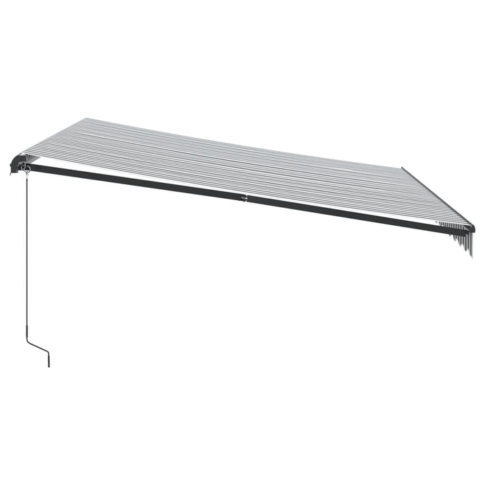 Manuell uttrekkbar markise med LED antrasitt og hvit 400x300 cm