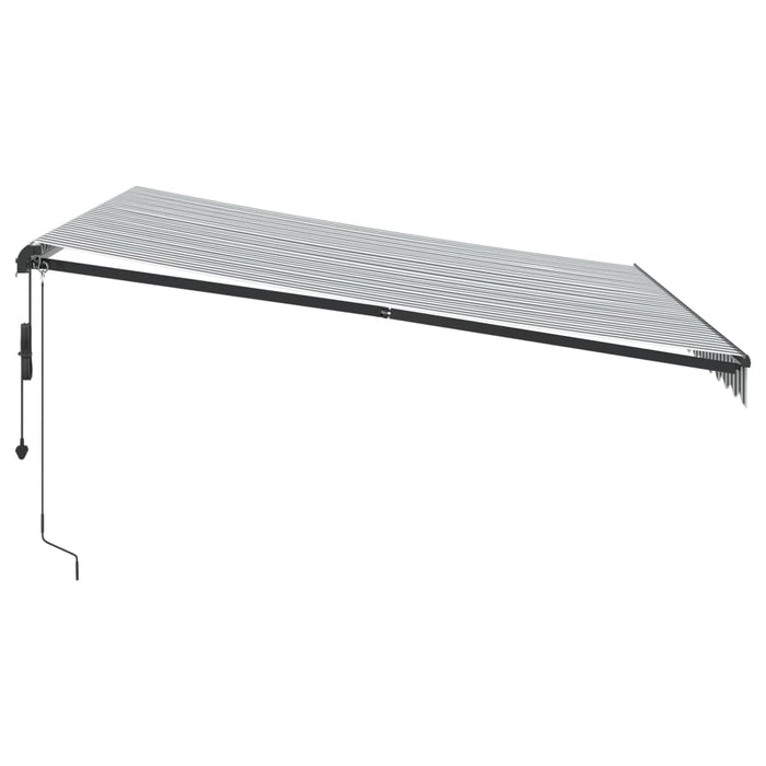 Automatisk uttrekkbar markise LED antrasitt og hvit 400x300 cm