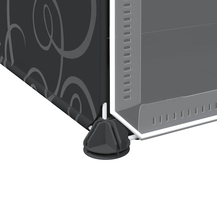 Oppbevaringshylle med 12 kuber og dører svart PP