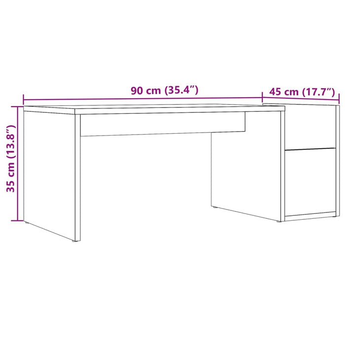 Salongbord gammelt tre 90x45x35 cm konstruert tre