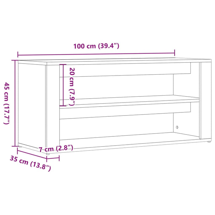 Skobenk gammelt tre 100x35x45 cm konstruert tre