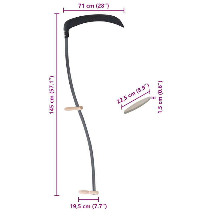 Ljå med slipesten 145 cm