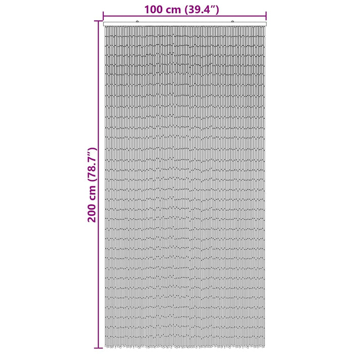 Insektdør gardin mørkegrå 100x200 cm bambus