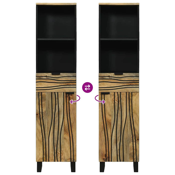 Baderomsskap 38x33,5x160 cm i Solid Mango Tre