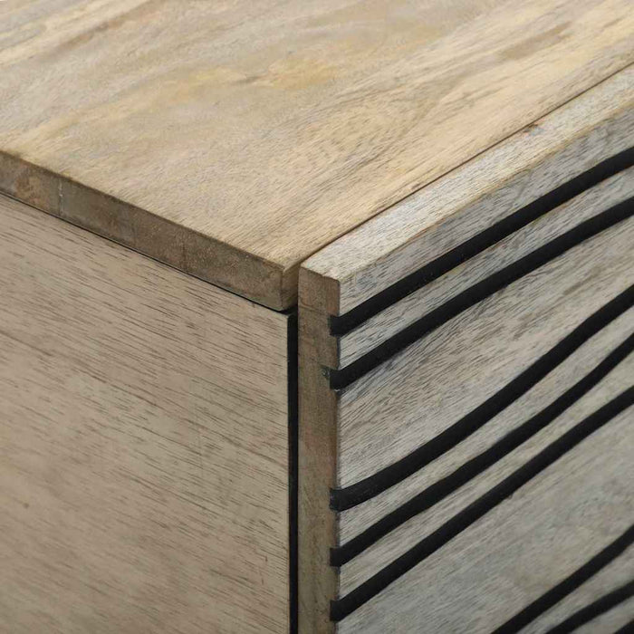 Kaffebord med hylle med lagring med dør Hvit, Svart 80 x 50 x 40 cm heltre mango