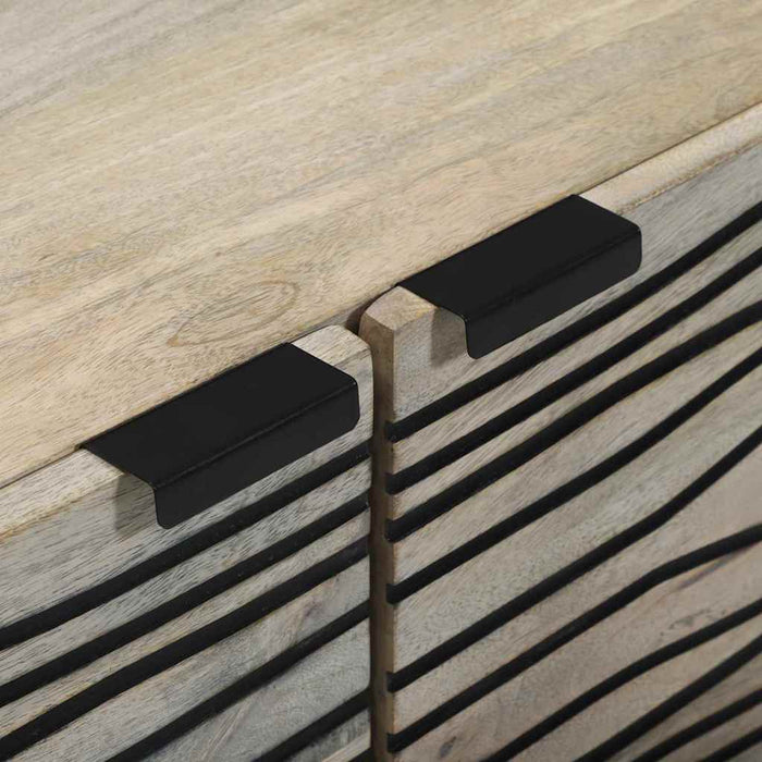 Kaffebord med hylle med lagring med dør Hvit, Svart 80 x 50 x 40 cm heltre mango