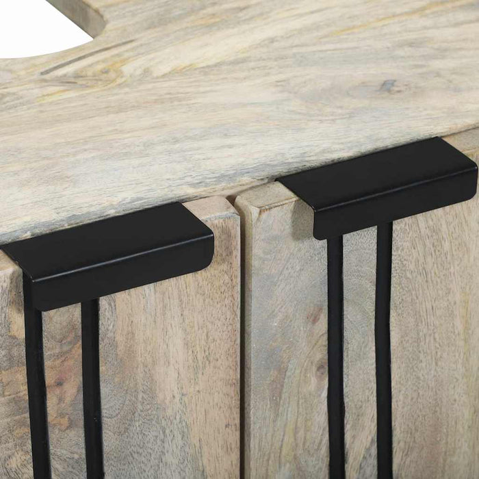 Vaskeskap med hylle med lagring med dør Brun, Svart 62 x 33 x 58 cm