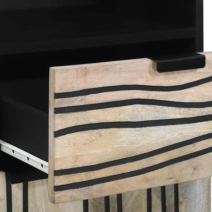 Baderomsskap med skuff med hylle med lagring med dør Brun, Svart 38 x 33.5 x 160 cm