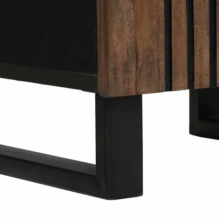 Baderomsmøbel-sett med skuff med hylle Stripete med lagring med dør Brun 38 x 33 x 160 cm