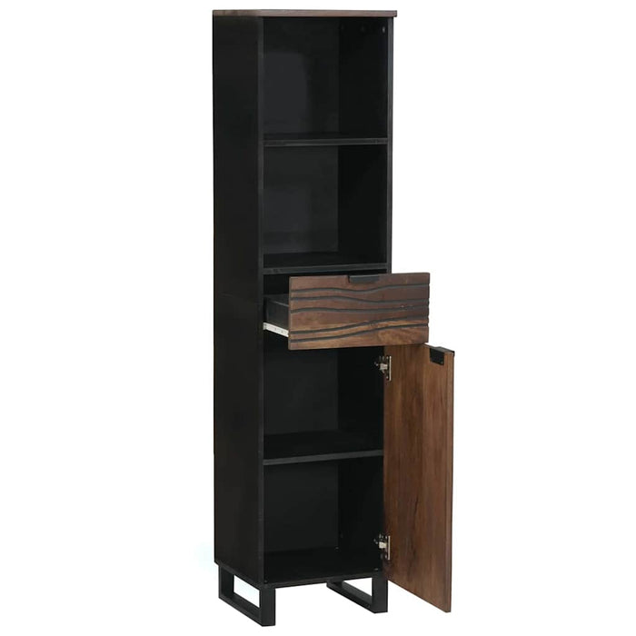 Baderomsmøbel-sett med skuff med hylle Stripete med lagring med dør Brun 38 x 33 x 160 cm