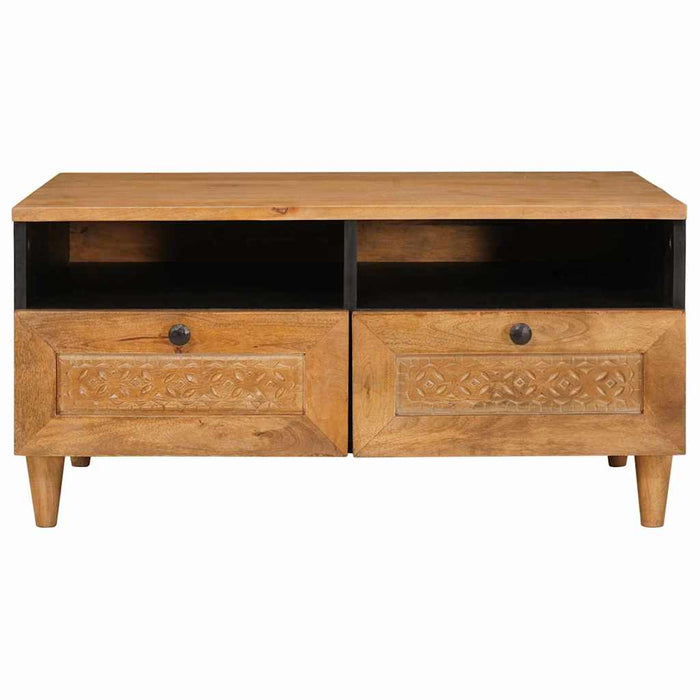 Kaffebord med skuff Lysebrun 80 x 54 x 40 cm heltre mango