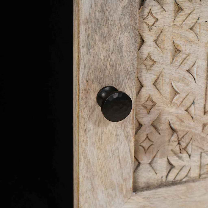 Kaffebord med hylle med dør Beige 100 x 54 x 40 cm heltre mango