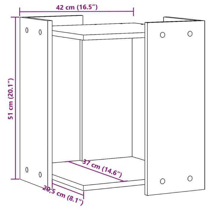 Skap til kattetoalett hvit 42x42x51 cm konstruert tre