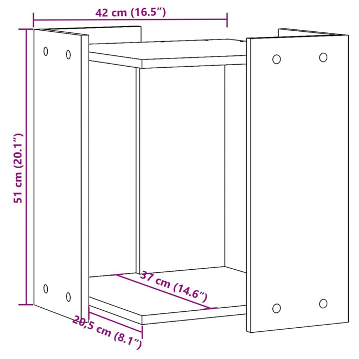 Skap til kattetoalett brun eik 42x42x51 cm konstruert tre