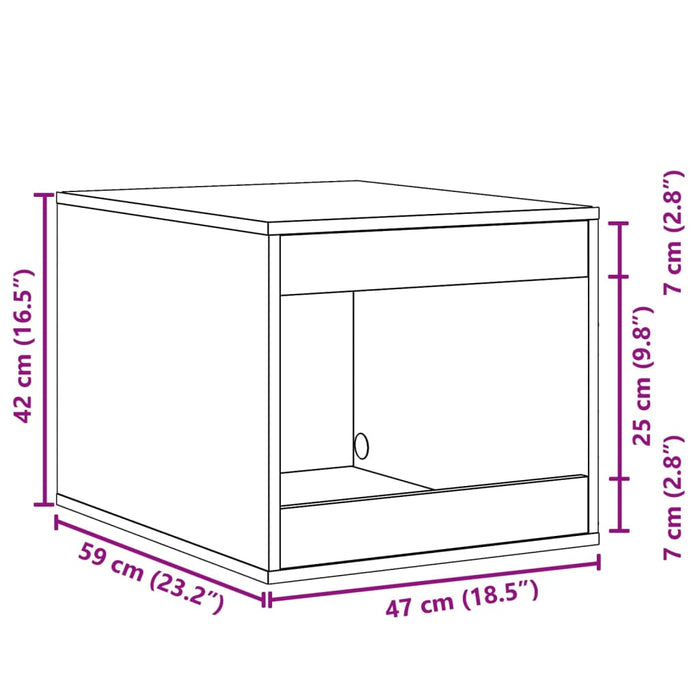 Skap til kattetoalett svart 47x59x42 cm konstruert tre