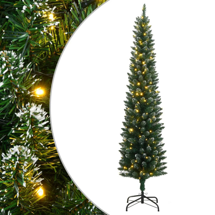 Kunstig slankt juletre med 150 LED 120 cm