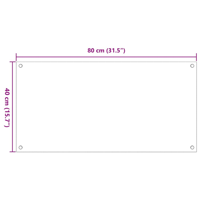 Kjøkkenplater 2 stk hvit 80x40 cm herdet glass