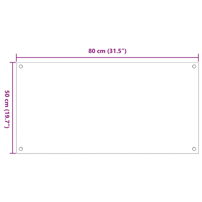 Kjøkkenplater 2 stk hvit 80x50 cm herdet glass