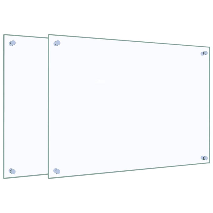 Kjøkkenplater 2 stk gjennomsiktig 70x50 cm herdet glass