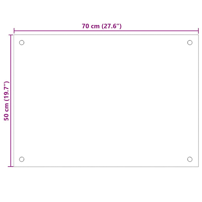 Kjøkkenplater 2 stk gjennomsiktig 70x50 cm herdet glass