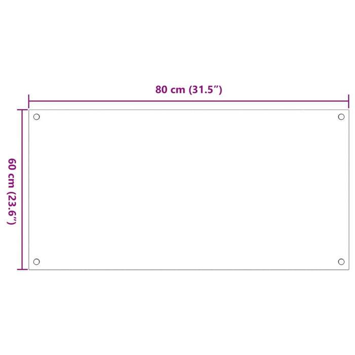 Kjøkkenplater 2 stk gjennomsiktig 80x60 cm herdet glass