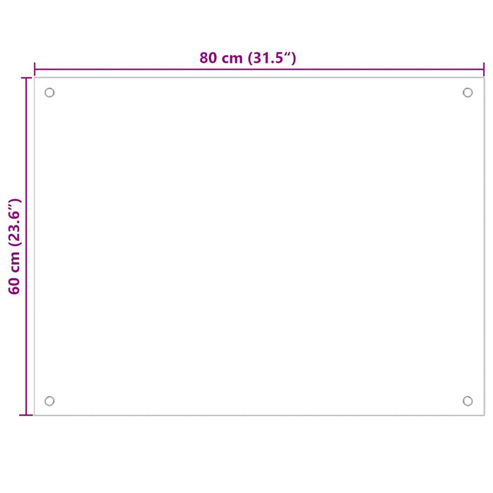 Kjøkkenplater 2 stk gjennomsiktig 80x60 cm herdet glass