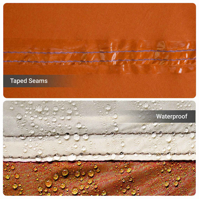 Familie Telt med Vinduer Kuppel Grå og Oransje 6-Personers Vanntett