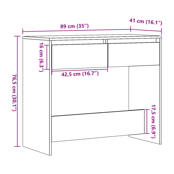 Konsollbord artisan eik 89x41x76,5 cm konstruert tre