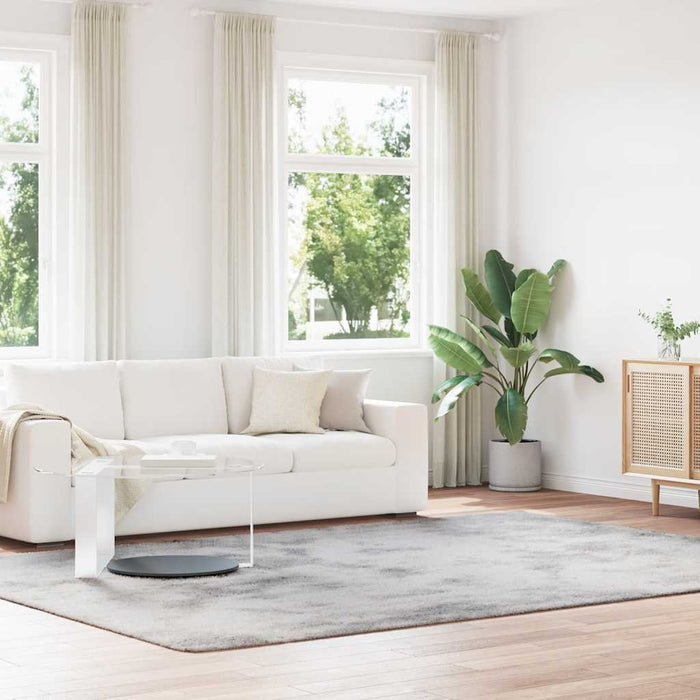 Flossteppe med lang luv NAVARRA sølvgrå 240x340 cm polyester