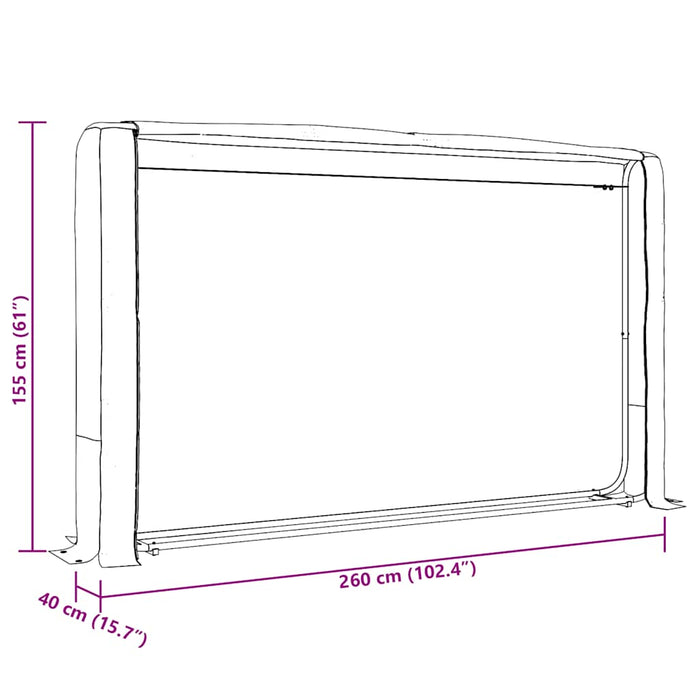 Vedstativ med regntrekk 250x25x150 cm galvanisert stål