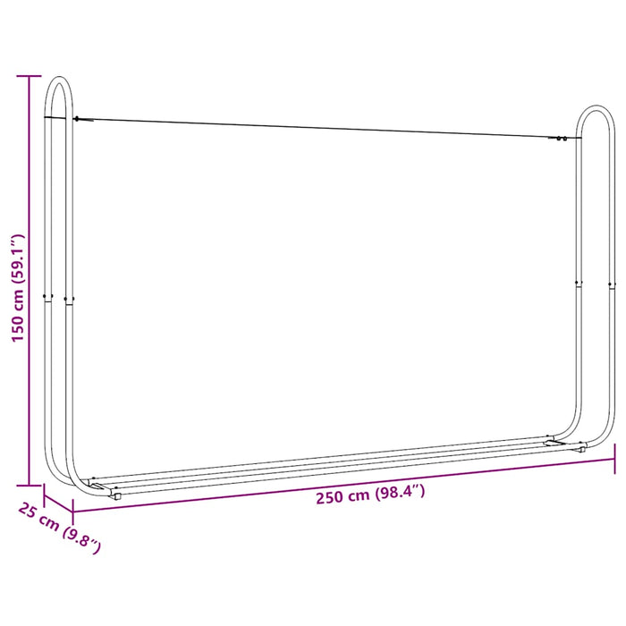 Vedstativ med regntrekk 250x25x150 cm galvanisert stål