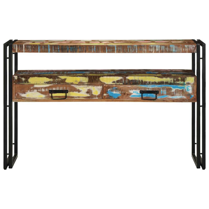 Endebord Flerfarget 120x33x75 cm Solid Gjenvunnet Tre&Metall