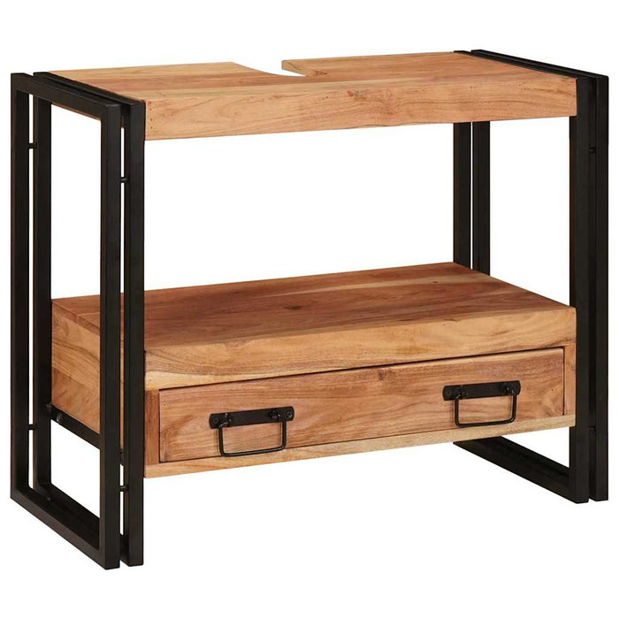 Servantskap til bad 71 x 33 x 58 cm Massiv Akasietre, Jern