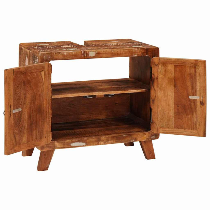 Baderomsskap Flerfarget Massivt gjenvunnet tre & Konstruert tre