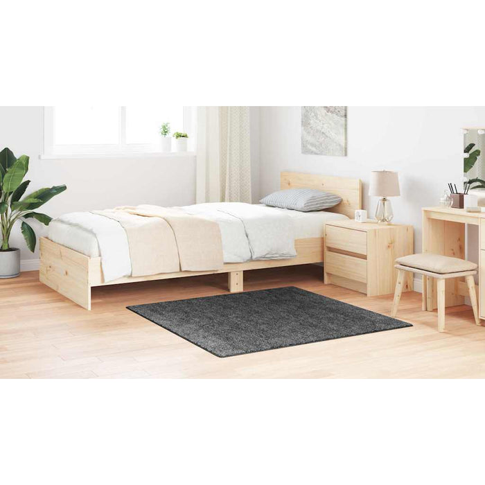 Shaggy Teppe med Latexbakside Mørkegrå 120x120 cm