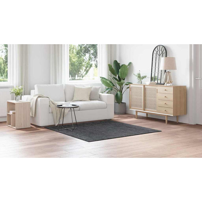 Shaggy Teppe med Latexbakgrunn Mørk Grå 160x160 cm