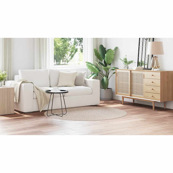 Shaggy Teppe med Lateks Bunn Krem ø160 cm