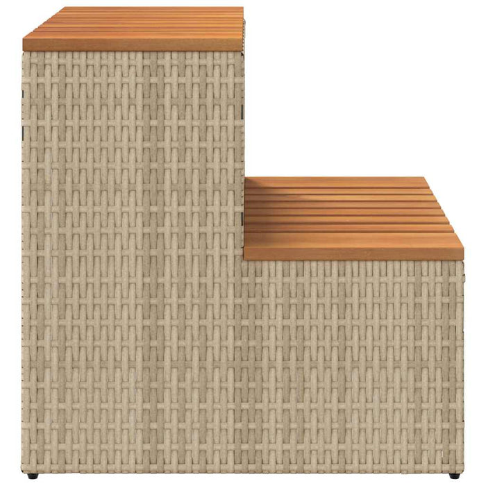 Badestamp trinn beige 50x50x50,5 cm polyrotting&heltre akasie