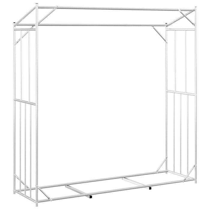 Vedstativ med regntrekk 200x60x200 cm galvanisert stål