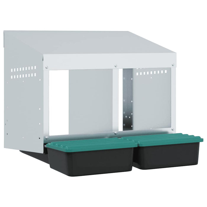 Kyllingkasse med 2 rom veggmontert galvanisert stål