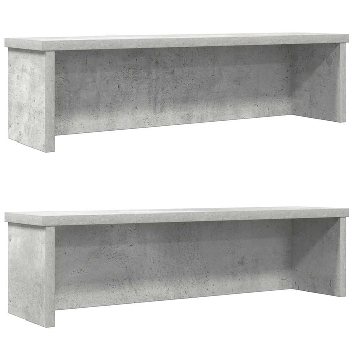 Kjøkkenstativer stablebare 2 stk betonggrå 60x15x16 cm