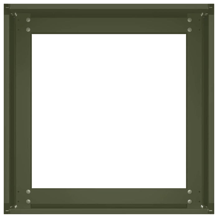 Plantekasse olivengrønn 40x40x30 cm stål