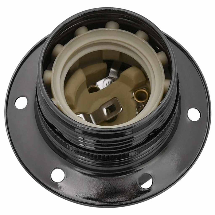 Lampeholdere 2 stk blank svart E27