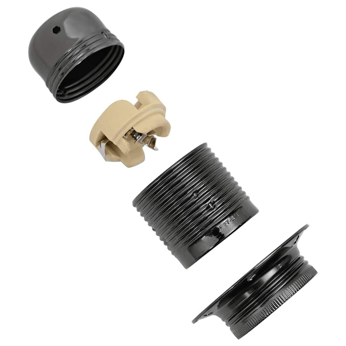 Lampeholdere 2 stk blank svart E27