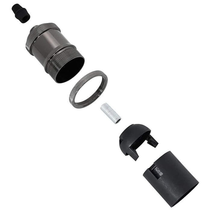 Lampeholdere 2 stk blank svart E27