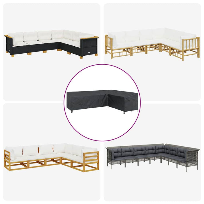 Utemøbelbeskyttelse Svart 286 x 222 x 80 cm 420D stoff