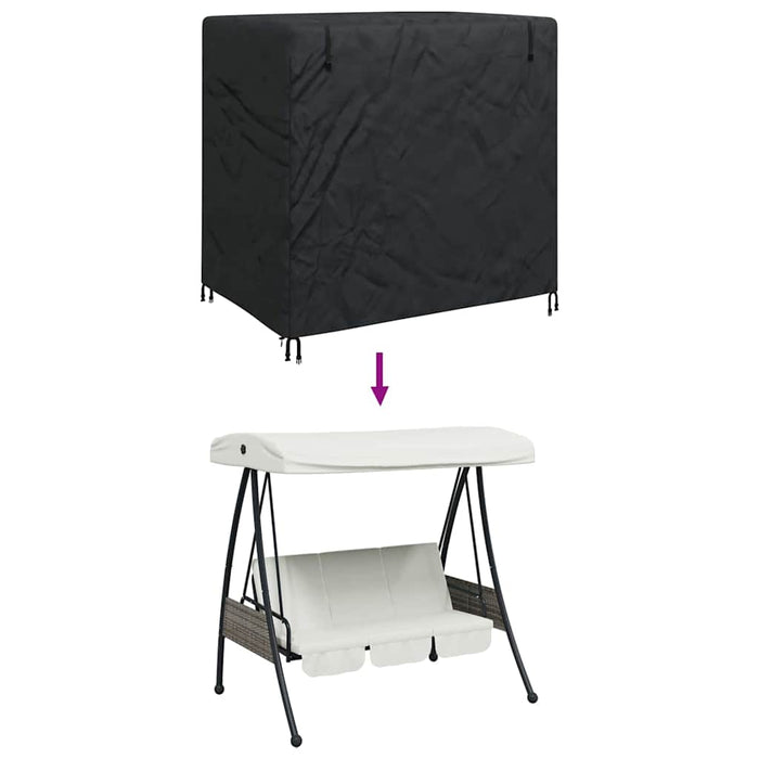 Trekk til utehuske Svart 175 x 125 x 160 cm 600D stoff