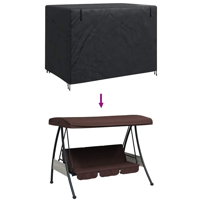 Trekk til utehuske Svart 220 x 150 x 150 cm 600D Oxford Stoff