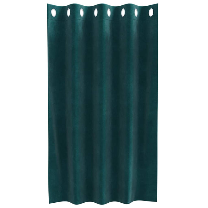 Gardiner med gardiner 2 pcs Mørkegrønn 140 x 140 cm Fløyel